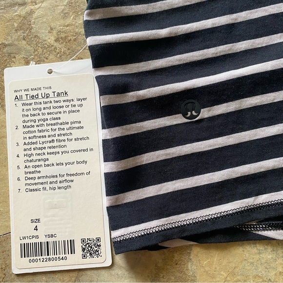 Lululemon All Tied Up Tank Size 4 🖤🩶 - Picture 9 of 10